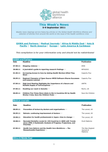 GHWA and Partners ¦ Medical Journals ¦ Africa & Middle East ¦ Asia