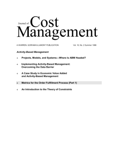 Metrics for the Order Fulfillment Process