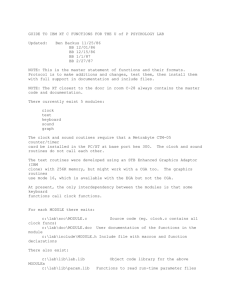 GUIDE TO IBM XT C FUNCTIONS FOR THE U of P PSYCHOLOGY