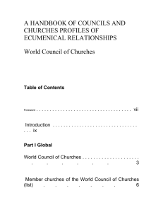 a handbook of councils and churches profiles of
