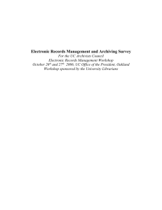 Electronic Records Management and Archiving Survey