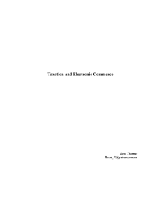 Assignment 1 Proposal – Taxation and Internet Commerce