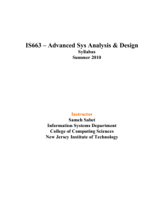Syllabus - Department of Information Systems • NJIT