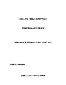 Small and Medium Enterprises Credit Guarantee Scheme Draft