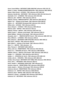 partial Index of PWC Ministers - Prince William County Virginia