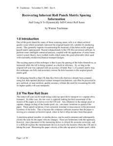 Recovering Inherent Roll Punch Matrix Spacing Information