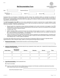 Bid Documentation Form - Northwestern University