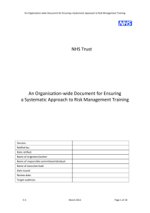 Document for ensuring a systematic approach to risk management