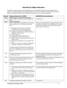 Requirements of Sarbanes-Oxley