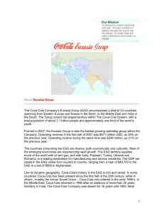 About Eurasia Group The Coca-Cola Company's Eurasia Group