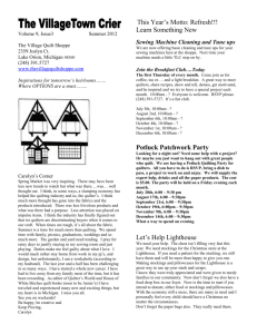 The Village Town Crier Volume 9, Issue 3 Summer 2012 in MS Word