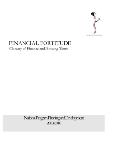 Financial fortitude Glossary of Finance and Housing Terms National