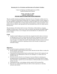 Reducing the Use of Seclusion and Restraints in Psychiatric Facilities