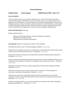 Course Overview Content Area: World Language Grade/Course