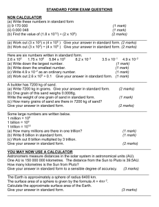 standard form exam questions