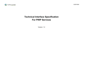 API Documentation for the PIRP Application - Rev. 1.2