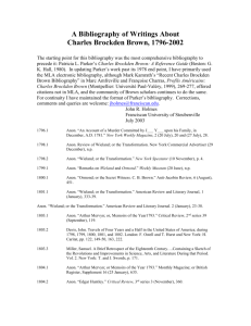 secondary_bibliography - The Charles Brockden Brown