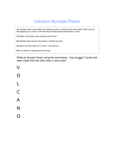 Volcano Acrostic Poem