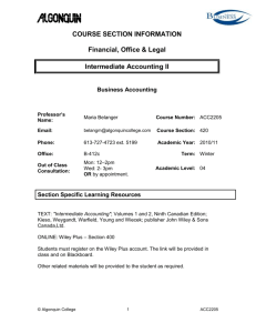 ACC2205 – Intermediate Accounting II