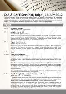 CAS & CAF   Seminar, Taipei, 16 July 2012