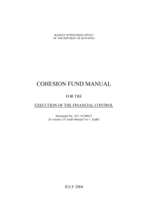 COHESION FUND MANUAL