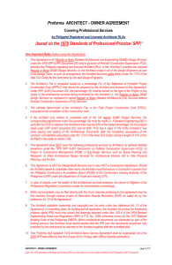 profroma ARCHITECT - OWNER AGREEMENT
