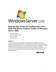 Steps for configuring a two