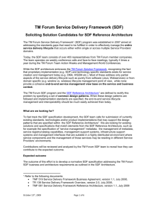 TM Forum Service Delivery Framework (SDF)