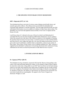 CASES ON INTOXICATION