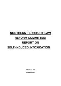 criminal law – intoxication - Northern Territory Government
