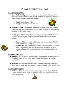 8th Grade NUTRIENT Study Guide