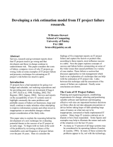 Developing a risk estimation model from IT project failure research