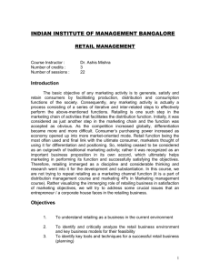 Retail Management - Spidi - Indian Institute of Management Bangalore