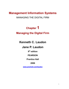 Chapter 1 Managing the Digital Firm - An
