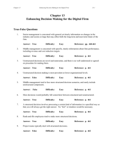 Chapter 13: Enhancing Decision Making for the Digital Firm