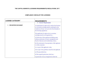 checklist of rules for member's admission