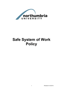 Safe System of Work Policy