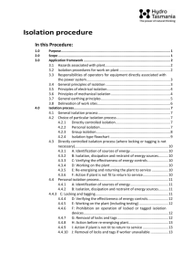 Isolation procedure