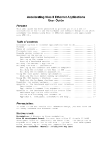 Accelerating Nios II Ethernet Applications User Guide
