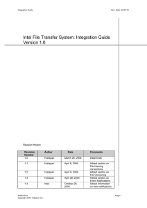 Integration Guide - Intel's Supplier Site