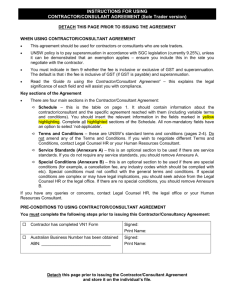 Sole Trader Contractor Agreement