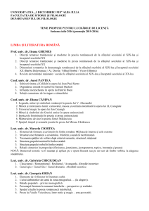 Teme licenta - Universitatea "1 Decembrie 1918"