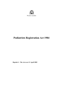 Podiatrists Registration Act 1984