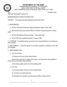 RANK Counseling DATE NCOER Due Date STAP Due Date