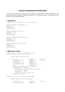 Warehouse Data Definition Language (DDL)