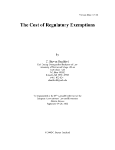 C. Steven Bradford, The Cost of Regulatory Exemptions