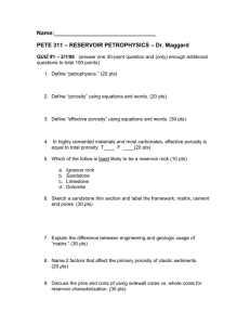 PETE 311 – RESERVOIR PETROPHYSICS – Dr. Maggard