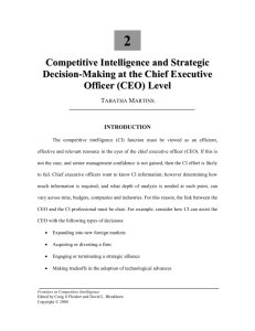 CI and Strategic Decision-Making at the CEO Level