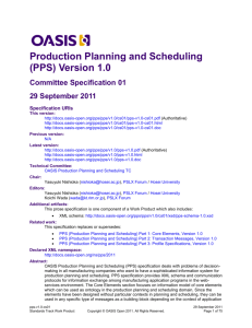Production Planning and Scheduling (PPS) Version 1.0