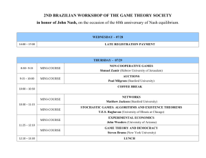 2nd brazilian workshop of the game theory society